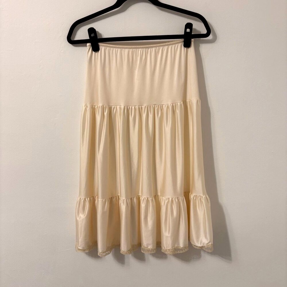 Vintage Wonder Maid 3 Tiered Cream White Half Slip Skirt Sz S